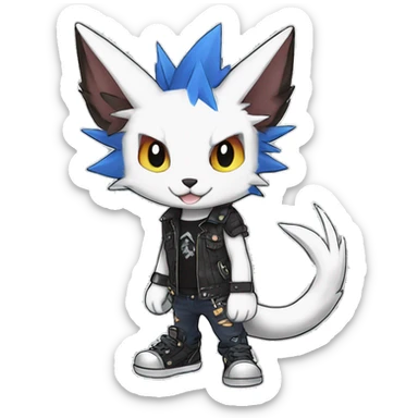 cute cool edgy punk Digimon-Fakemon-animal full body sticker