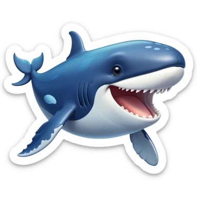 Cinematic Comical Humpback Whale Portrait Emoji, Head tilted dramatically with an exaggeratedly shocked expression, featuring a massive yet graceful body with wide, comically expressive eyes full of playful disbelief and animated pectoral fins, Simplified yet hilariously expressive features, highly detailed, glowing with a slightly sassy oceanic glow, high shine, dramatic yet playful, stylized with an air of cheeky marine mischief, soft glowing outline, capturing the essence of a meme-worthy humpback whale that looks ready to make waves with its hilariously dramatic antics! sticker