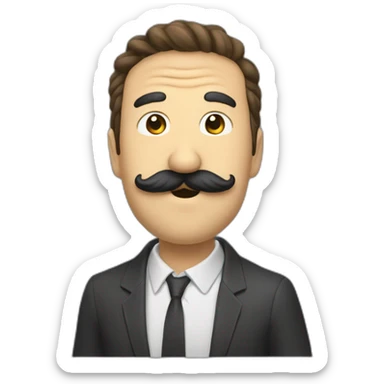 Un homme moustachu qui lève la main sticker