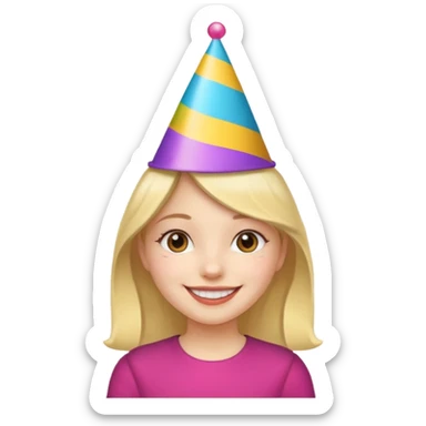 party hatted girl sticker