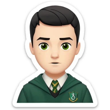 Jamie Yeates is Marcus Flint in harry potter, wear hogwarts slytherin uniform, short black hair, bulky face, often grimaced and bared his teeth sticker