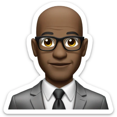 deon sanders with suit and glasses and buzz cut and small eyes  sticker
