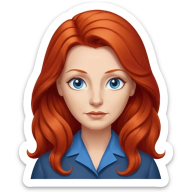 Heavy set mid 50's long red hair women sticker
