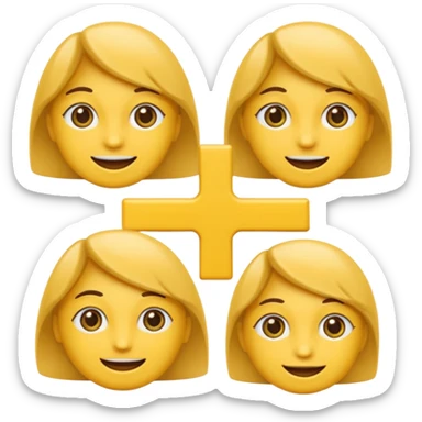 Emoji estilo WhatsApp com rosto amarelo clássico, expressão neutra com sobrancelhas muito bem marcadas, arqueadas e definidas, olhos semicerrados com leve atitude, boca com leve sorriso de confiança. sticker