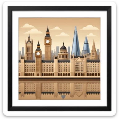 london in browns and beige sticker