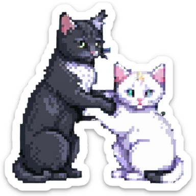two emo cats in love sticker