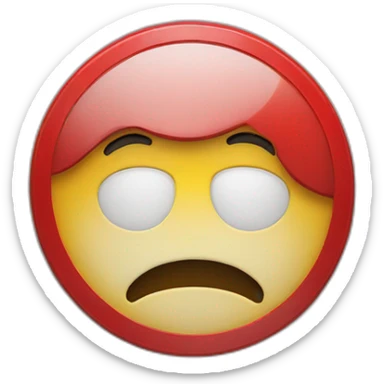 Sad smile in a stop sign circle sticker