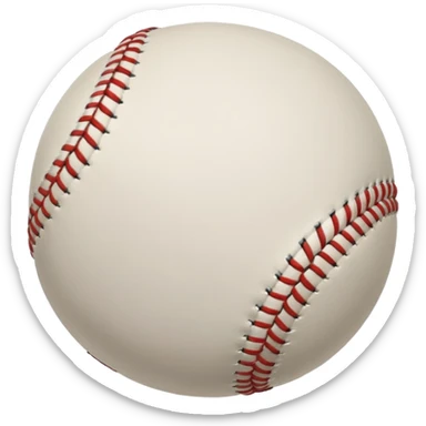 white baseball thai is curving, visible wind marks around it sticker