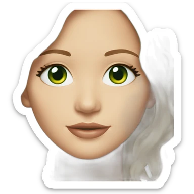 Brunette Jennifer Lawrence with Green eyes sticker