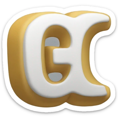 lower case greek letter in 3D sticker