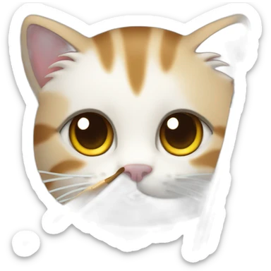 Kawaii cat artist with a brush sticker