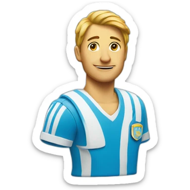 Un v blanc sur un fond bleu sticker