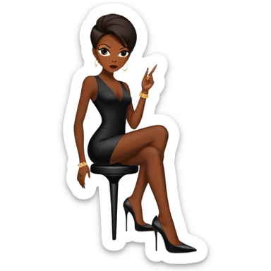 1990’s posh spice black stiletto sticker