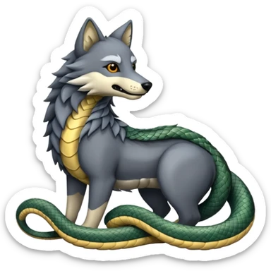 un lupo ed un serpente sticker