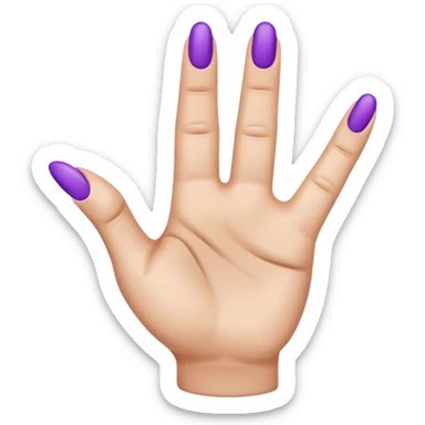 A single human hand in 3D emoji style, colored entirely in vibrant purple. The hand makes the ‘index finger pointing upward’ gesture: only the index finger is raised, all other fingers are folded. Smooth glossy texture, simple shading, no background. sticker
