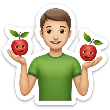 a Circus cute zelensky juggling two apple sticker