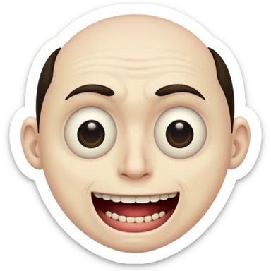 Creepy man with big mouth sticker