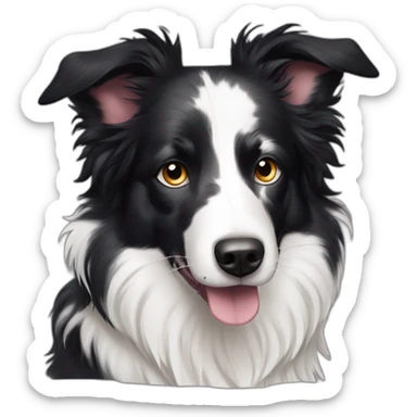 Black and white merle border collie dark eyes sticker
