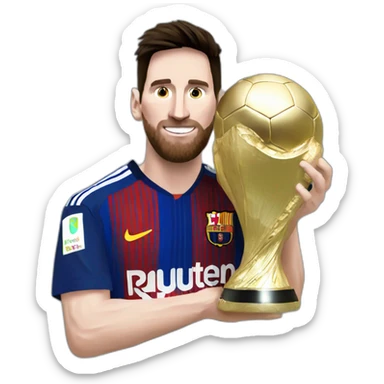 messi levantando la copa del mundo sticker