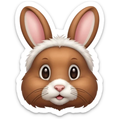 cute brown bunny sticker