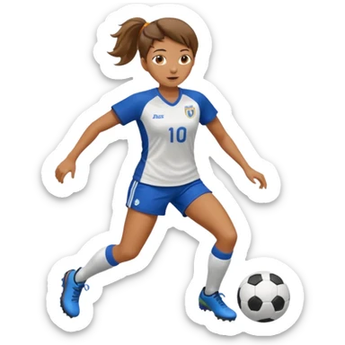 una donna che gioca a calcio sticker