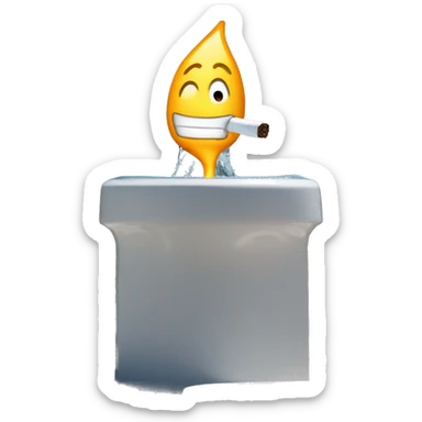 Cigarette on a water fountain sticker