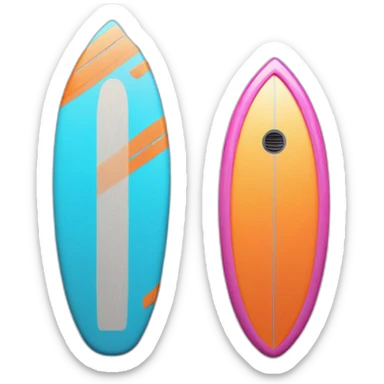 surf board Cartoon Blue and orange smiling and a microphone Cartoon Blue and pink  sticker