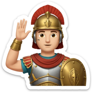 an ancient roman republic soldier doing a straight hand salute sticker