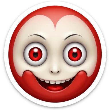 Creepy smiling face with big creepy eyes sticker
