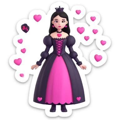 BLACKPINK-inspired gothic clothes ,  hearts, black and pink, cute,  sticker