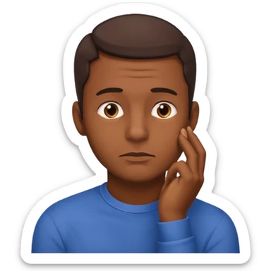 man rubbing chin in thought default emoji sticker