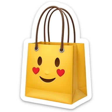 Flat emoji of the yellow shopping bag.
Keep original shape, remove text.
Apple-style, simple and clean.
Transparent background. sticker