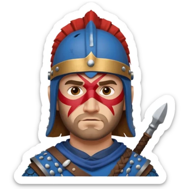 william wallace with face paint and helmet sticker
