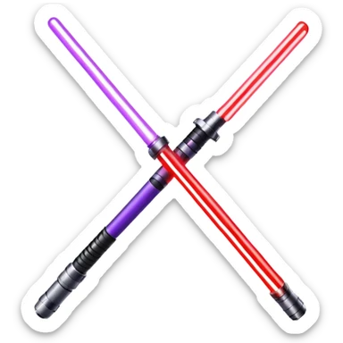 Red lightsaber vs purple lightsaber  sticker