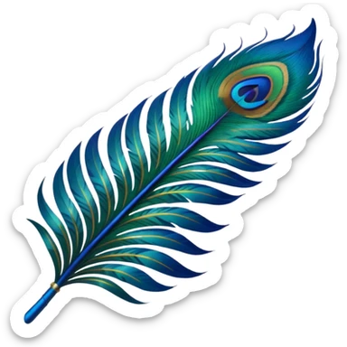 peacock feather with Krishna sticker