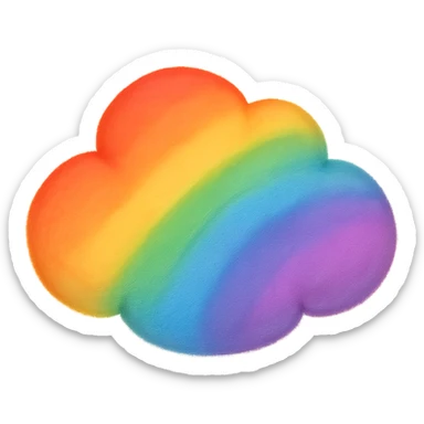 gay pride emoji, rainbow cloud, soft and fluffy sticker