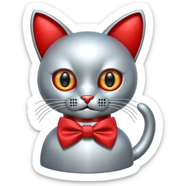 animatronic cat with bow tie like fnaf red  sticker