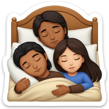 Caramel brown Guy with long black hair sleeping with brown hair Filipina sticker