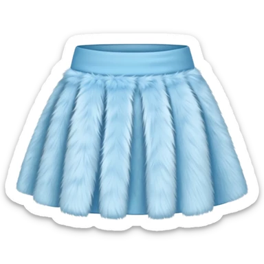 super realistic light blue fur mini skirt isolated sticker