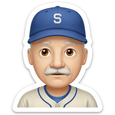 viejo pelon bigote gorra beisbol N sticker