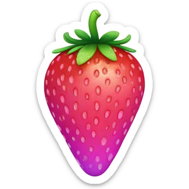 Pink ombre strawberry with glitter  sticker