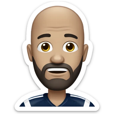 Bald white male with dark brown beard. He is holding dark blue Dallas Cowboys hat. He’s crying because he’s ashamed of being bald  sticker