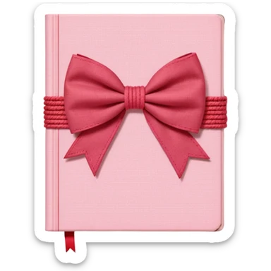 Junk journaling aesthetic book cover, tactile fabric textures, classic framing
Red yarn bow as focal point, soft shadows, calm pastel pink backdrop
Elegant, cozy, artistic, high-end print design sticker