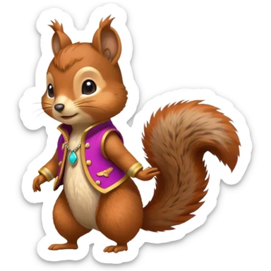 écureuil défilé de mode sticker