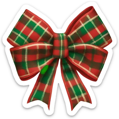 Plaid Christmas bow  sticker