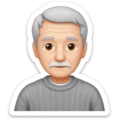 señor muy mayor pelo gris sin bigote casero sticker