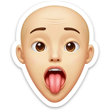 Drooling with tongue out sticker