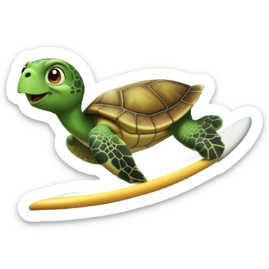Sea turtles on surf board sticker
