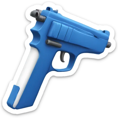 blue gun whit a white bow sticker