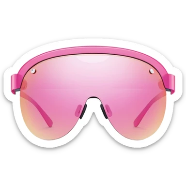 sleek pink visor sunglasses, 2000s fashion, rimless design sticker
